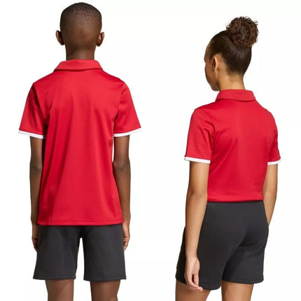 adidas Entrada 26 vaikiški raudoni Polo marškinėliai JZ6626