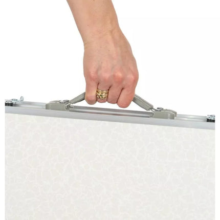 Sulankstomas kempingo stalas 120x47x70/62/54cm su spintele 33x30x36cm