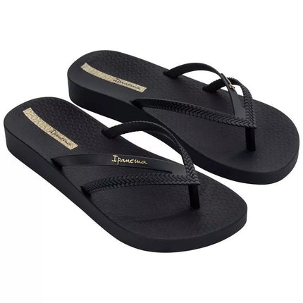 Ipanema moteriškos šlepetės Bossa Soft V, juodos, patogios, madingos