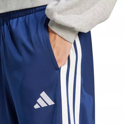 Men's adidas 3-Stripes Tricot Regular Fit Open Hem Pants Blue JI8803