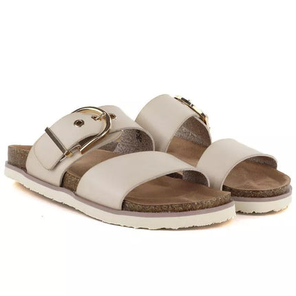 Women's beige flip-flops with buckle Potocki 54325