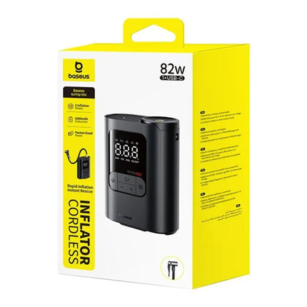 Baseus GoTrip VA1 Itin mini belaidis oro kompresorius su 3 antgaliais - Juodas