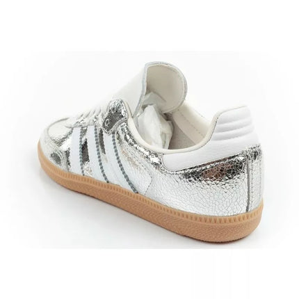 Adidas women's sports shoes Samba OG silver sneakers fashionable leather