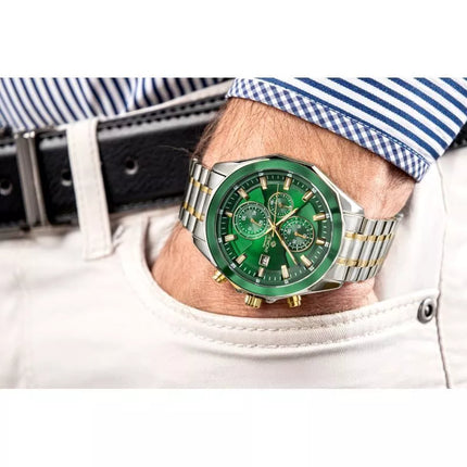 Giewont Chronograph Sapphire Men's Watch Silver Green GW7290-B7