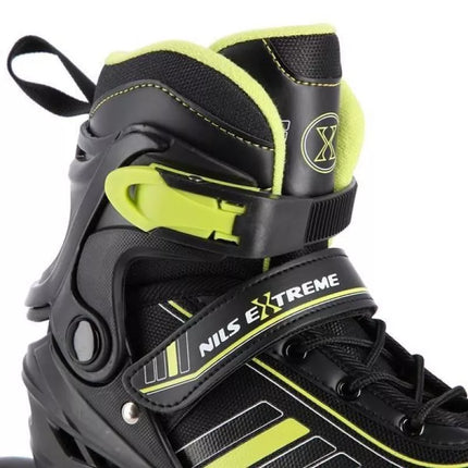 NILS EXTREME NH18191 2IN1 ROLLER SKATES BLACK-LIME SIZE M (34-38) WITH REPLACEABLE HOCKEY BLADE