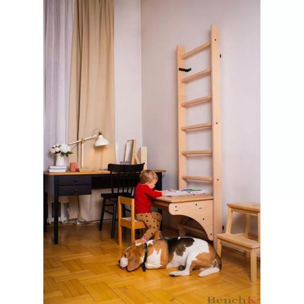 WOODEN PULL-UP LADDER WITH DESK BENCHK 112