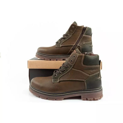 Wrangler Allan Mid Vyriški Chelsea batai elegantiški odiniai žali rudi