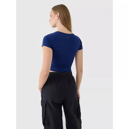 Women's crop top plain t-shirt 4F 4FRSS25TTSHF2695-31S