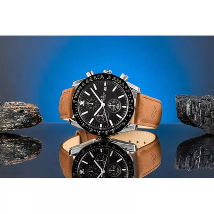 Men's Watch Giewont Chronograph Sapphire Brown Black GW8720-A1