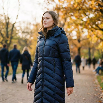 Geographical Norway Blanche Long Navy DB Lady 0116 Navy (WZ5476F/GN-Marine)