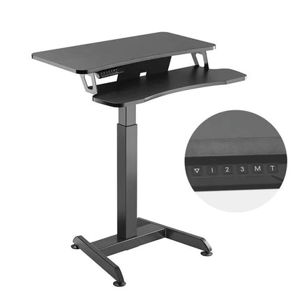 MACLEAN elektrinis stalas, darbo vieta, aukščio reguliavimas, maksimalus aukštis 122 cm, maksimali apkrova 37 kg - sėdimam ir stovimam darbui MC-835