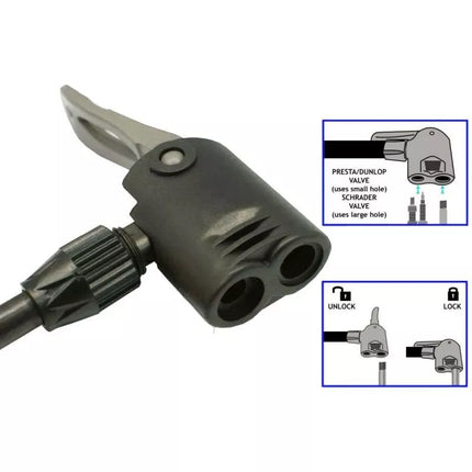 DIRBTUVĖS/DVIRAČIO POMPA 180 PSI (12 BAR) SU MANOMETRU XQMAX PRO