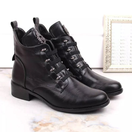 Jezzi W JEZ412A insulated flat ankle boots, black