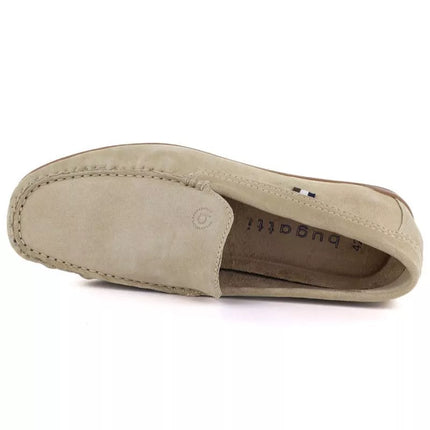 Men's beige leather loafers Bugatti TT153108