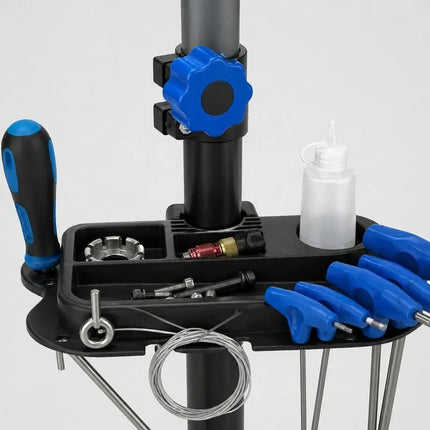 Wozinsky WSS-180 pastatomas dviračių serviso stovas su rankenėlėmis, iki 30 kg - juodas
