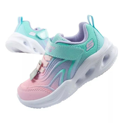Skechers Color Breeze LED vaikiški sportiniai bateliai mergaitėms turkio spalvos