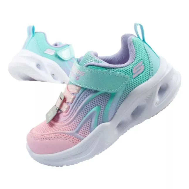 Skechers Color Breeze LED vaikiški sportiniai bateliai mergaitėms turkio spalvos