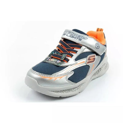 Skechers Glow Strider LED vaikiški sportiniai batukai berniukams, sidabriniai
