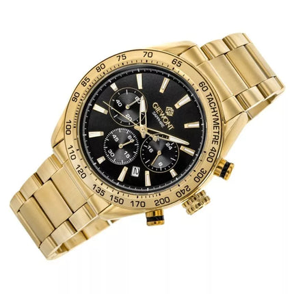 Vyriškas laikrodis Giewont Chronograph Safyro Auksinis Juodas GW9580-B4
