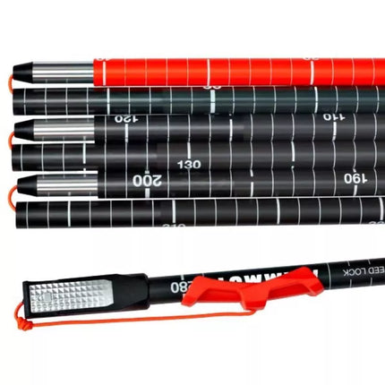 Mammut Carbon Probe 280 slitinės slidžių lazdas 2 vnt. 2,8 m Juodos, Raudonos