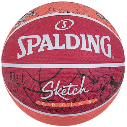 Krepšinio kamuolys Spalding Sketch Jump, 7 dydis, raudonai oranžinis