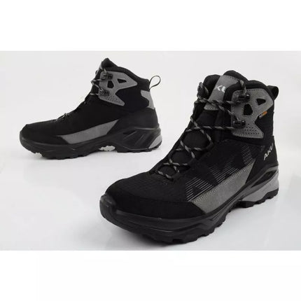 Vyriški trekingo sportiniai batai Adapta Gore-tex odiniai pilki juodi Aku