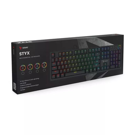 SAVIO STYX mechaninė klaviatūra OUTEMU PEACH, tyli, karšto keitimo, RGB