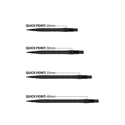 Harrows QUICK POINT aštrūs plieniniai strėlyčių antgaliai – MICRO RIDGE juodi