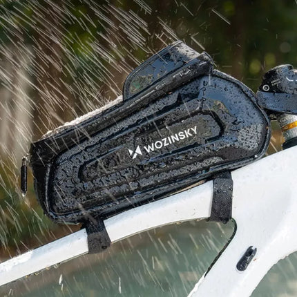 Wozinsky dviračio tašytė ant rėmo, šarvuota, su kišene telefonui, 1.7 l - juoda