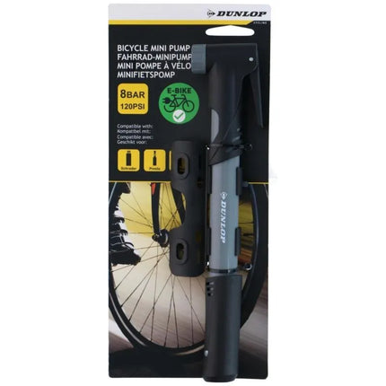 DUNLOP GRAY MINI BIKE PUMP 120psi (8bar)