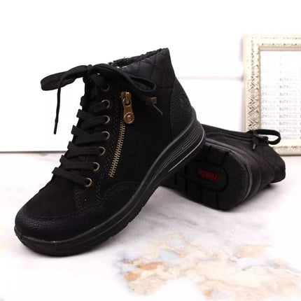 Rieker W RKR567 Waterproof Insulated Leather Ankle Boots