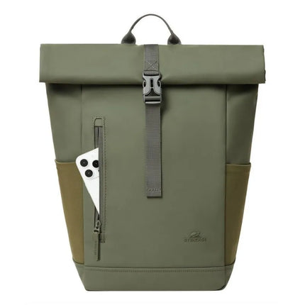 Rivacase Eden Backpack Travel Backpack Olive Waxed Leather (Pull Up), Polyester, Recycled Polyethylene Terephthalate (rPET)