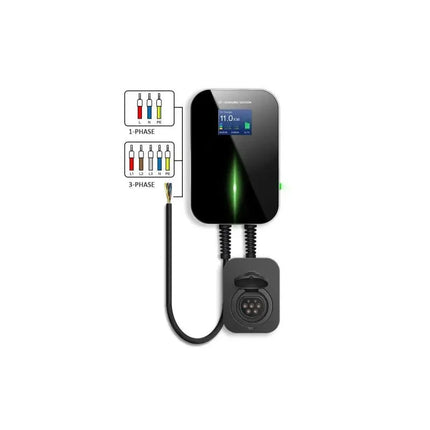 Extralink elektromobilių įkroviklis BS20-BA-22kW-APP, 2 tipo, 32A, 22kW, 3 fazių, LCD ekranas, su programėle, 6,1 m laido ilgis