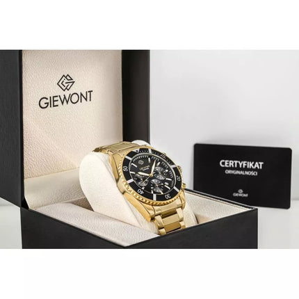Men's Watch Giewont Chronograph Sapphire Gold Black GW3970-B7