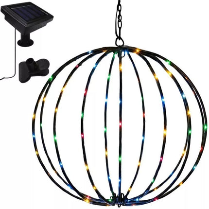 Saulės pakabinamas šviestuvas kamuolys 30cm 120 LED daugiaspalvis