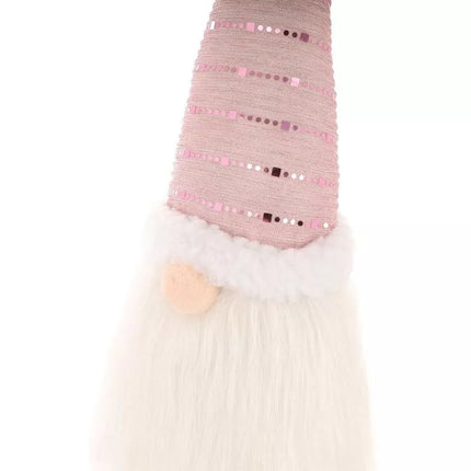 Blizgantis Kalėdų senelio dekoratyvinis nykštukas 38+20CM, rožinis