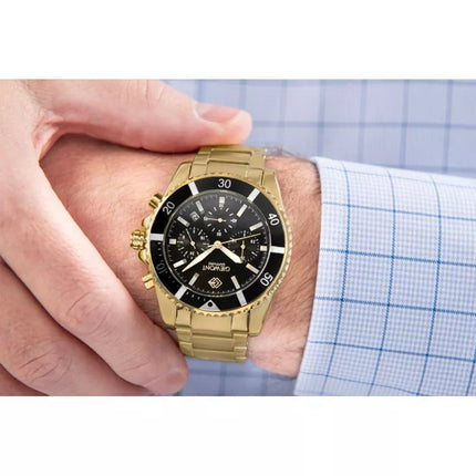 Men's Watch Giewont Chronograph Sapphire Gold Black GW3970-B7