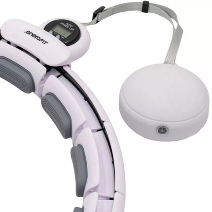 HULA HOP WITH MASSAGER, WEIGHT AND COUNTER, WHITE AND GREY ENERO FIT