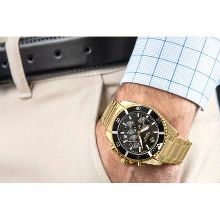 Men's Watch Giewont Chronograph Sapphire Gold Black GW3970-B7