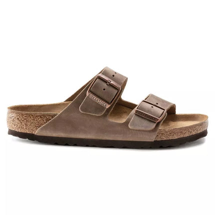 Birkenstock Arizona tabako rudos siauros vyriškos rudos šlepetės (0352203)