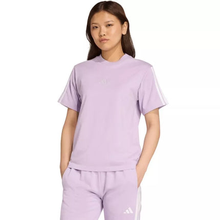 adidas Essentials Medvilniniai 3 Dryžu Moteriški Marškinėliai Šviesiai Violetiniai JV7362