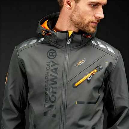 Geographical Norway Softshell striukė Royaute DB 068 M WY8027H/GN/Tamsiai pilka / Oranžinė