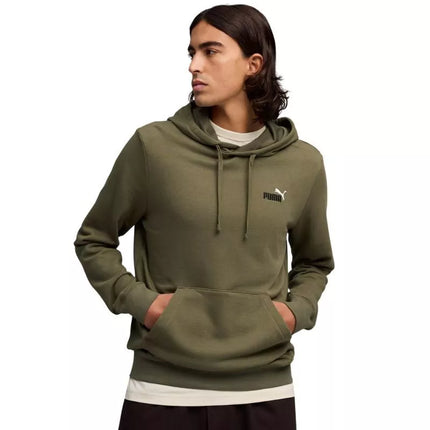 Vyriškas Puma ESS 2 spalvų mažas 1 numerio logotipas džemperis su gobtuvu (hoodie) alyvuogių spalvos 684719 81