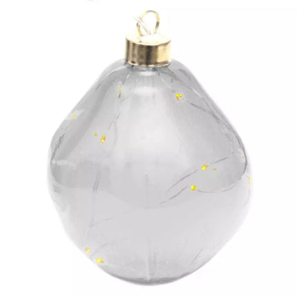 GLASS BALL MATRIX DROP LED 10CM SILVER
