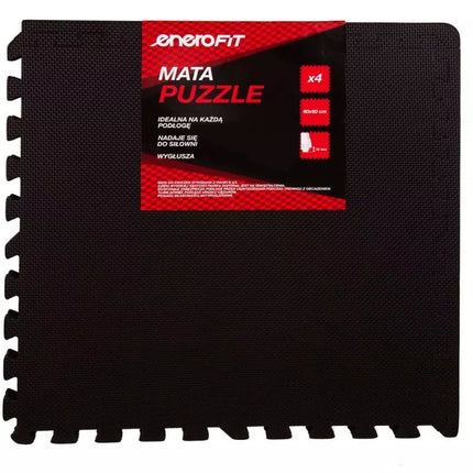 EB FIT dėlionės tipo sportinis kilimėlis 60x60x1,0cm 4 vnt. juodos spalvos