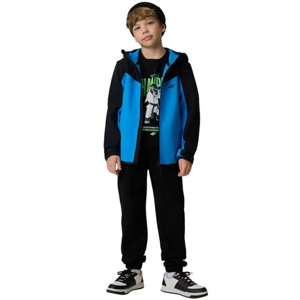 Berniukiška softshell striukė 4F M477 mėlyna 4FJWSS26TSOFM477 33S