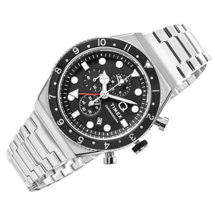 Vyriškas laikrodis TIMEX Q Timex 3 laiko zonų chronografas TW2V69800 + DĖŽUTĖ