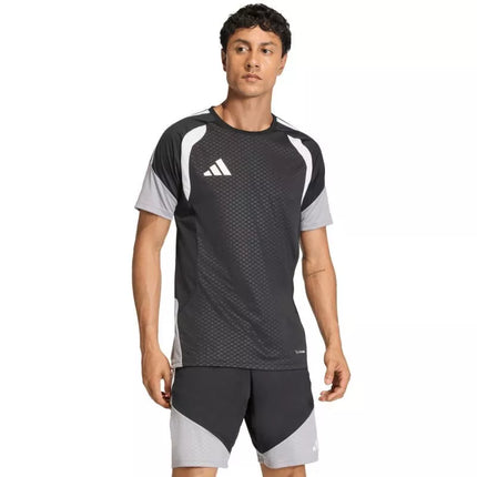 Vyriški adidas Tiro 26 varžybų treniruočių marškinėliai, juodi, pilki ir balti JX4254