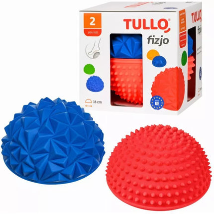 Tullo 823 sensoriniai pusrutuliai su ežiuko/rombo raštu, raudoni/mėlyni