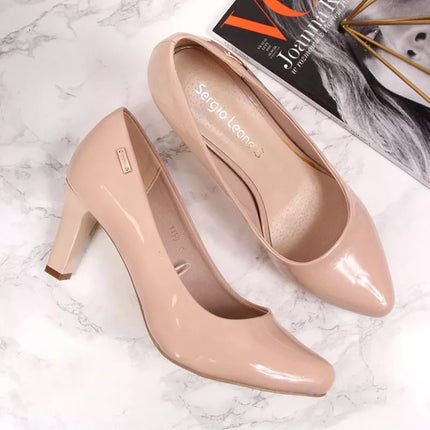 Sergio Leone W SK39J "Nude" patent leather batpinigai